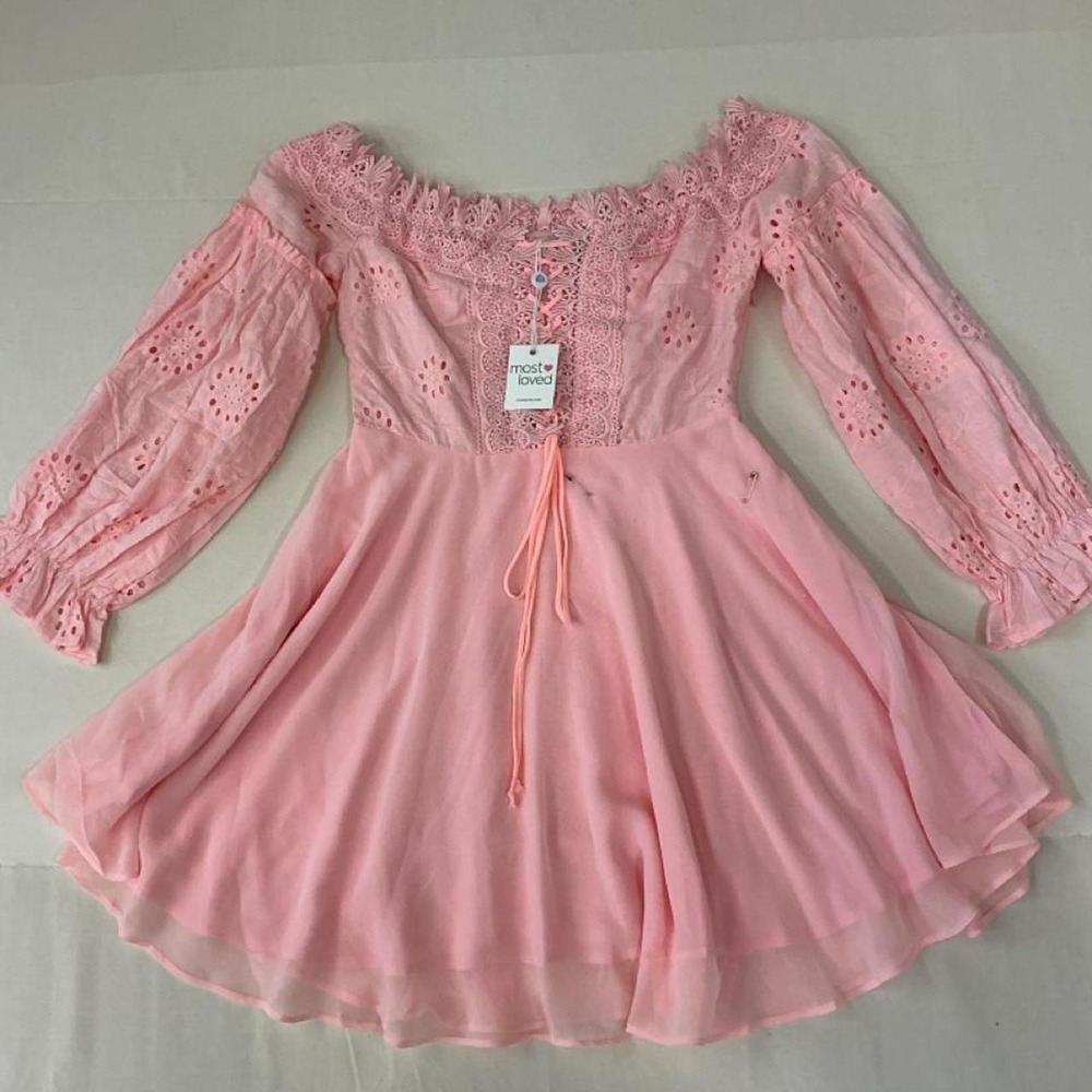 Most Loved pink babydoll mini dress
